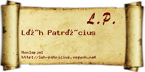 Léh Patrícius névjegykártya